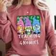 Teaching My Little Gnomies With Gnome For Teacher Women Comfort Colors Sweatshirt Crimson Teaching My Little Gnomies With Gnome For Teacher Women Comfort Colors Sweatshirt Crimson