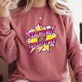 Teaching Is My Superpower Retro Comic Super Teacher Comfort Colors Sweatshirt Crimson Teaching Is My Superpower Retro Comic Super Teacher Comfort Colors Sweatshirt Crimson