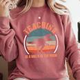 Teaching Is A Walk In The Park Teacher T-Rex Retro Comfort Colors Sweatshirt Crimson