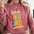 Team Kindergarten Teacher Student Back To School Comfort Colors Sweatshirt Crimson