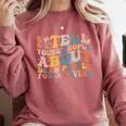 I Tell Young People About Dead People Groovy History Teacher Comfort Colors Sweatshirt Crimson