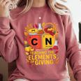 Thanksgiving 67 Meme Science Teacher Periodic Table Women Comfort Colors Sweatshirt Crimson