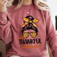 Thanksgiving Shirt Teacher Women Messy Bun Thankful Teacher Comfort Colors Sweatshirt Crimson Thanksgiving Shirt Teacher Women Messy Bun Thankful Teacher Comfort Colors Sweatshirt Crimson