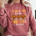 Thanksgiving Teacher I Teach The Cutest Turkeys In The Flock Comfort Colors Sweatshirt Crimson