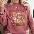 We All Thrive Under Different Conditions SPED Teacher Comfort Colors Sweatshirt Crimson We All Thrive Under Different Conditions SPED Teacher Comfort Colors Sweatshirt Crimson