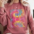 Tie Dye 8th Grade Typography Team Eighth Grade Teacher Comfort Colors Sweatshirt Crimson