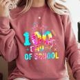 Tie Dye Happy 100th Day Of School Teacher Student 100 Days Comfort Colors Sweatshirt Crimson