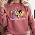 Tie Dye Hippie Peace Love Teach Teacher Appreciation Comfort Colors Sweatshirt Crimson