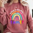 Tiny Human Tamer Watercolor Rainbow Daycare Teacher Comfort Colors Sweatshirt Crimson Tiny Human Tamer Watercolor Rainbow Daycare Teacher Comfort Colors Sweatshirt Crimson