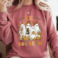 TK Boo Crew Preppy Halloween Floral Ghost TK Teacher Team TK Comfort Colors Sweatshirt Crimson TK Boo Crew Preppy Halloween Floral Ghost TK Teacher Team TK Comfort Colors Sweatshirt Crimson
