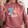 TK Team Back To School Teachers Students Team TK Comfort Colors Sweatshirt Crimson