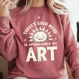 Today’s Good Mood Is Sponsored By Art Teacher Sun Tee Comfort Colors Sweatshirt Crimson