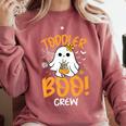 Toddler Boo Crew Babysitters Daycare Teacher Halloween Party Comfort Colors Sweatshirt Crimson