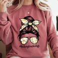 History Teacher Messy Bun Life Hair Glasses Comfort Colors Sweatshirt Crimson History Teacher Messy Bun Life Hair Glasses Comfort Colors Sweatshirt Crimson