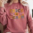 Trick Or Teach Funny School Teacher Halloween Costume Comfort Colors Sweatshirt Crimson Trick Or Teach Funny School Teacher Halloween Costume Comfort Colors Sweatshirt Crimson