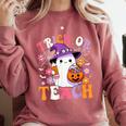 Trick Or Teach Groovy Teacher Ghost Halloween Teacher Comfort Colors Sweatshirt Crimson Trick Or Teach Groovy Teacher Ghost Halloween Teacher Comfort Colors Sweatshirt Crimson