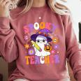 Trick Or Teach Spooky Teacher Ghost Halloween Teacher Comfort Colors Sweatshirt Crimson Trick Or Teach Spooky Teacher Ghost Halloween Teacher Comfort Colors Sweatshirt Crimson