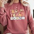 Trick Or Teach With Symbols Special Education Teacher Spooky Comfort Colors Sweatshirt Crimson