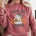 Trick Or Teach Teacher Comfort Colors Sweatshirt Crimson Trick Or Teach Teacher Comfort Colors Sweatshirt Crimson