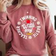 Twin Day Teacher Twinning With My Bestie Matching For Men Women Comfort Colors Sweatshirt Crimson
