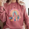 Twinning With My Teacher Bestie Rainbow Matching Teachers Comfort Colors Sweatshirt Crimson
