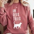 Un Deux Trois Cat Shirt French Teacher Comfort Colors Sweatshirt Crimson