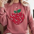 Valentines Day Teacher Hearts Apple Love Teach Women Men Comfort Colors Sweatshirt Crimson Valentines Day Teacher Hearts Apple Love Teach Women Men Comfort Colors Sweatshirt Crimson