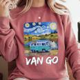 Van Go Retro Vanlife Art Teacher Comfort Colors Sweatshirt Crimson