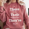 Vocabulary Police Their There They'Re English Teacher Comfort Colors Sweatshirt Crimson
