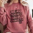 Weird Teachers Build Character School Pun Comfort Colors Sweatshirt Crimson Weird Teachers Build Character School Pun Comfort Colors Sweatshirt Crimson