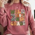 Wild About 2nd Grade Teacher Student First Day Of School Comfort Colors Sweatshirt Crimson