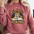 Wild About Reading Tiger For Teachers & Students Comfort Colors Sweatshirt Crimson Wild About Reading Tiger For Teachers & Students Comfort Colors Sweatshirt Crimson