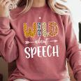 Wild About Speech SLP Leopard Teacher Back To School Kids Comfort Colors Sweatshirt Crimson Wild About Speech SLP Leopard Teacher Back To School Kids Comfort Colors Sweatshirt Crimson