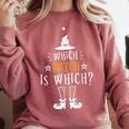 Which Witch Is Which Halloween Grammar Teacher Costume Comfort Colors Sweatshirt Crimson