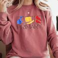 Women Art Teacher Back To School Artist Primary Color Theory Comfort Colors Sweatshirt Crimson