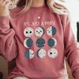 Women Science Teacher Moon Phases Scientist Back To School Comfort Colors Sweatshirt Crimson