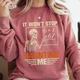 I Won't Stop Haunting Me Skeleton 6 7 Meme Teachers Comfort Colors Sweatshirt Crimson