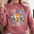 World Down Syndrome Day Awareness T21 Teacher Women Men Kids Comfort Colors Sweatshirt Crimson