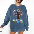 100 Days In The Books Reading Teacher 100th Day Of School Comfort Colors Sweatshirt Denim