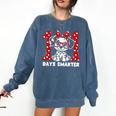 100 Days Smarter 101st Day School Dalmatian Dog Teacher Kids Comfort Colors Sweatshirt Denim