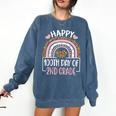 100th Day Of 2nd Grade 100 Days Of School Teacher Comfort Colors Sweatshirt Denim