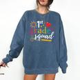 1st First Grade Squad Student Teacher Back To School Comfort Colors Sweatshirt Denim 1st First Grade Squad Student Teacher Back To School Comfort Colors Sweatshirt Denim