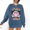 In My 1st Grade Era Smile Face Back To School Teacher Kid Comfort Colors Sweatshirt Denim
