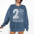 2nd Grade Typography Team 2nd Grade Teacher Back To School Comfort Colors Sweatshirt Denim