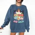 3rd Grade Boo Crew Third Grade Halloween Costume Teacher Kid Comfort Colors Sweatshirt Denim