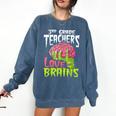 3rd Grade Teachers Love Brains Zombie Teacher Halloween Comfort Colors Sweatshirt Denim 3rd Grade Teachers Love Brains Zombie Teacher Halloween Comfort Colors Sweatshirt Denim