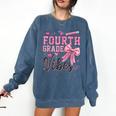 4th Fourth Grade Vibes Back To School Coquette Teacher Girl Comfort Colors Sweatshirt Denim 4th Fourth Grade Vibes Back To School Coquette Teacher Girl Comfort Colors Sweatshirt Denim