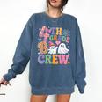 4th Grade Boo Crew Fourth Grade Teacher Kids Happy Halloween Comfort Colors Sweatshirt Denim
