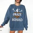 4th Grade Squad Star Team Leopard Teacher Crew Student Men Women Girls Kids Comfort Colors Sweatshirt Denim