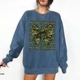 5th Grade Teacher Student Camo Bow Back To School Comfort Colors Sweatshirt Denim